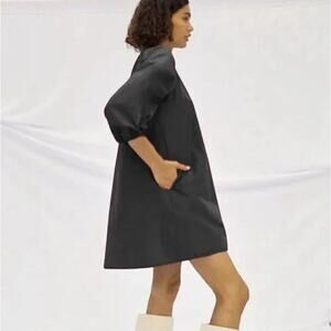 Aritzia Wilfred Cava Balloon Sleeve Taffeta Trapeze Dress w Pockets